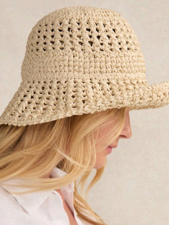 Raffia Crochet Bucket Hat main image 2